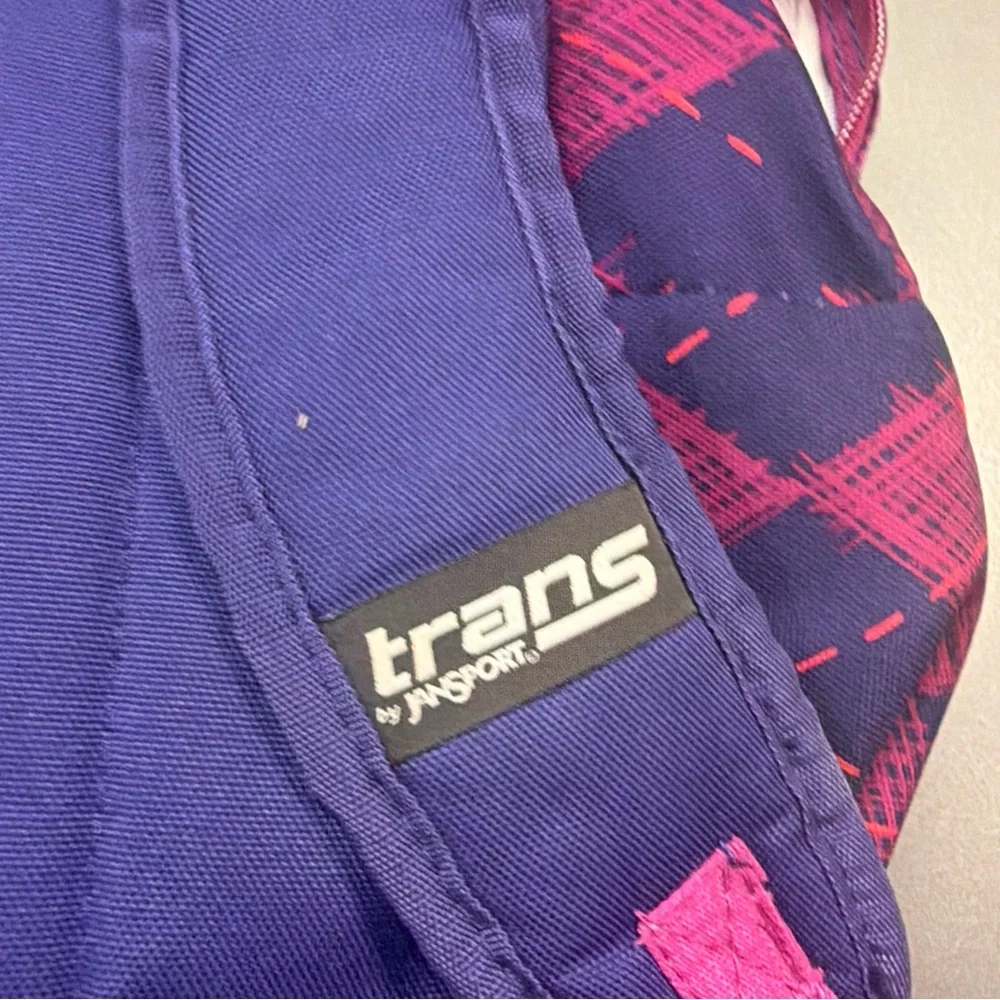 Trans by Jansport Backpack Purple‎ Blue Pink Girls Diamond Pattern Zip Pockets